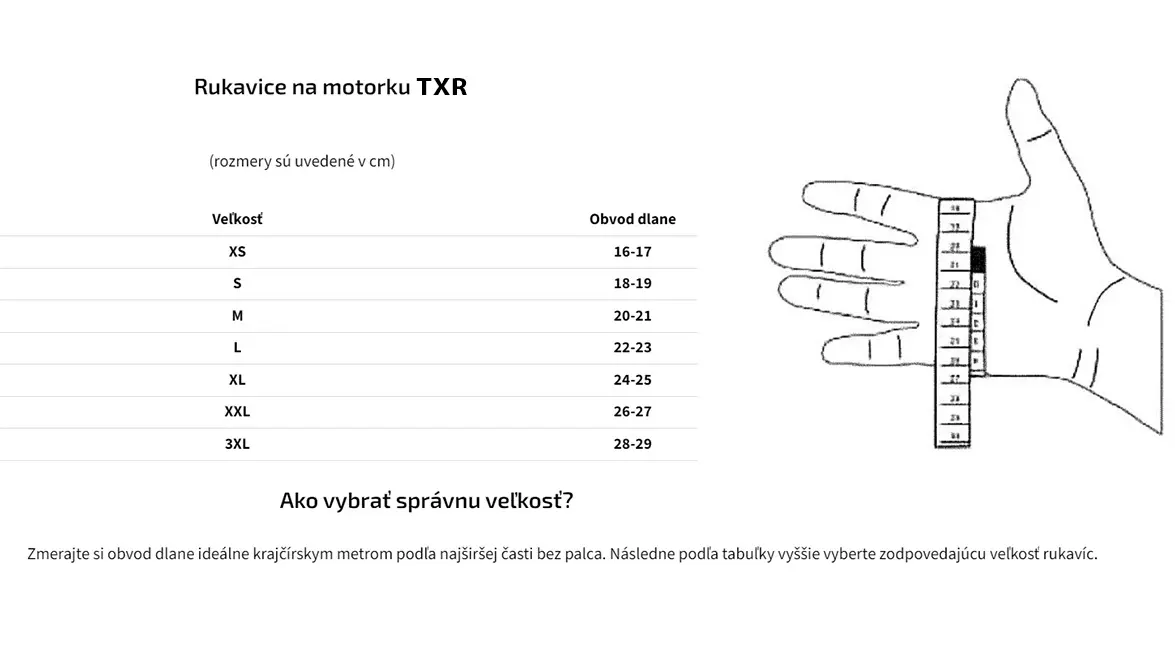 TXR Rukavice na motorku Torino 2 čierne perforované L